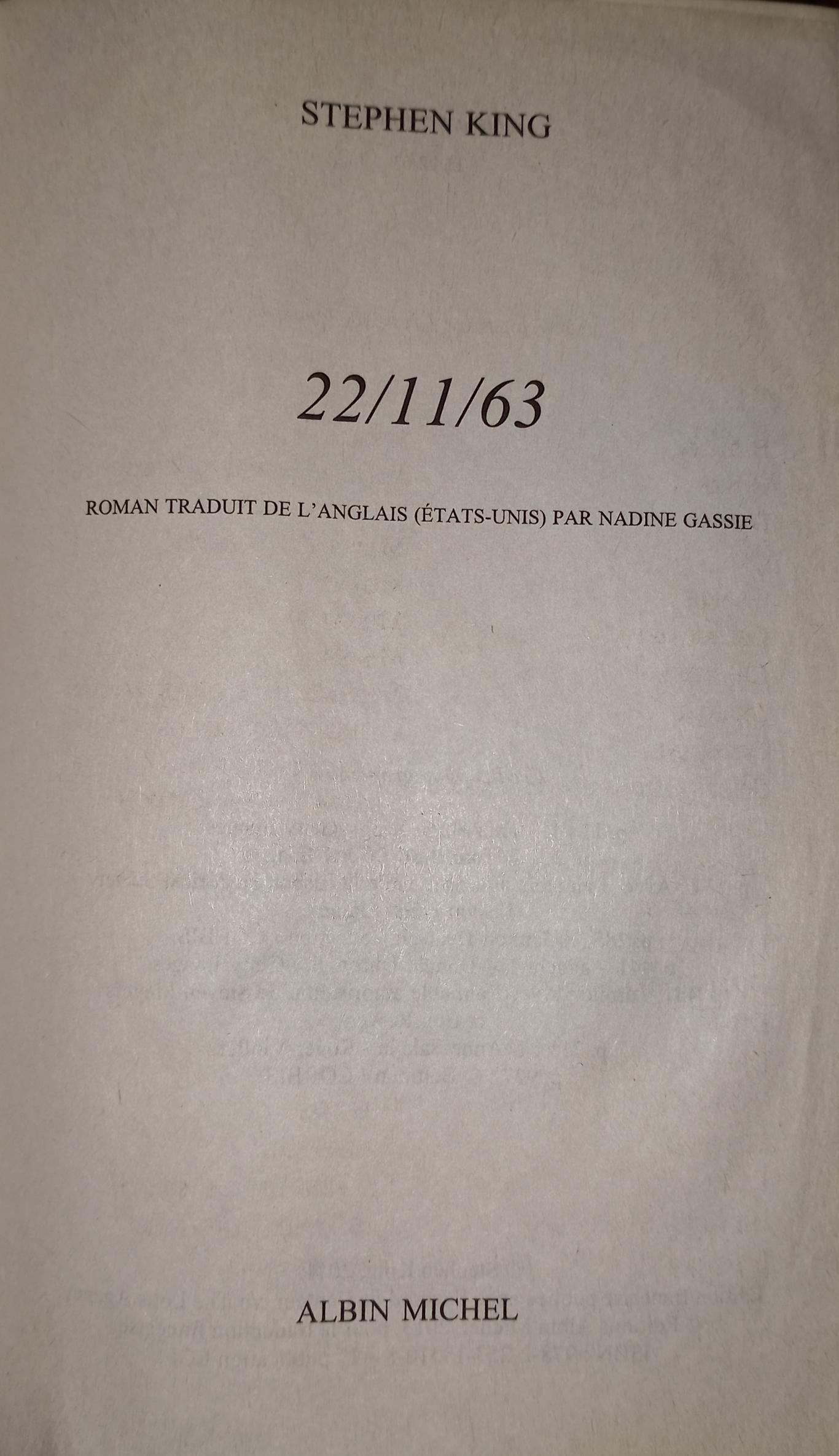 22.11.63: A Novel,  Stephen King