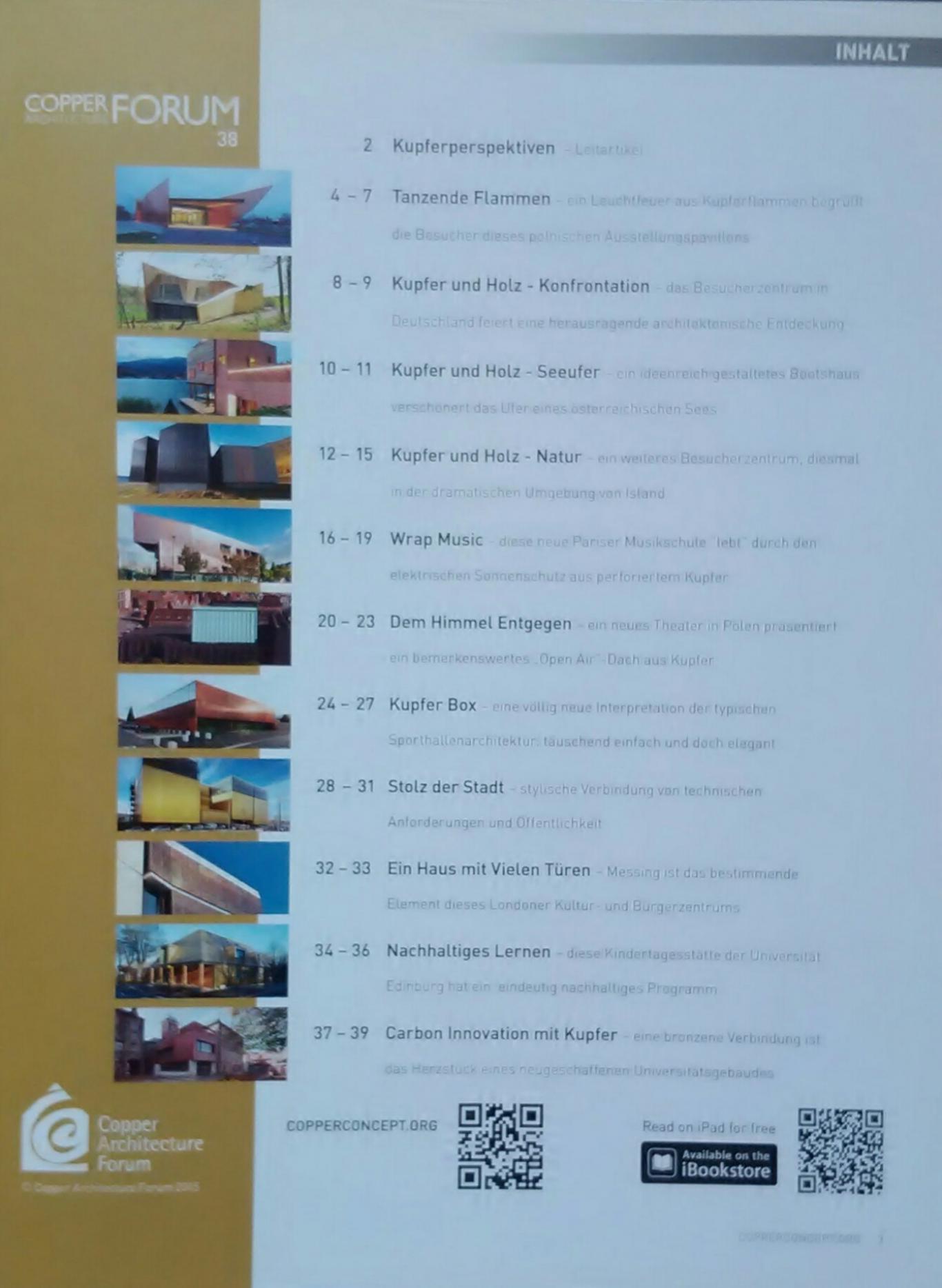 Copper Architecture Forum 38/2015, Колектив