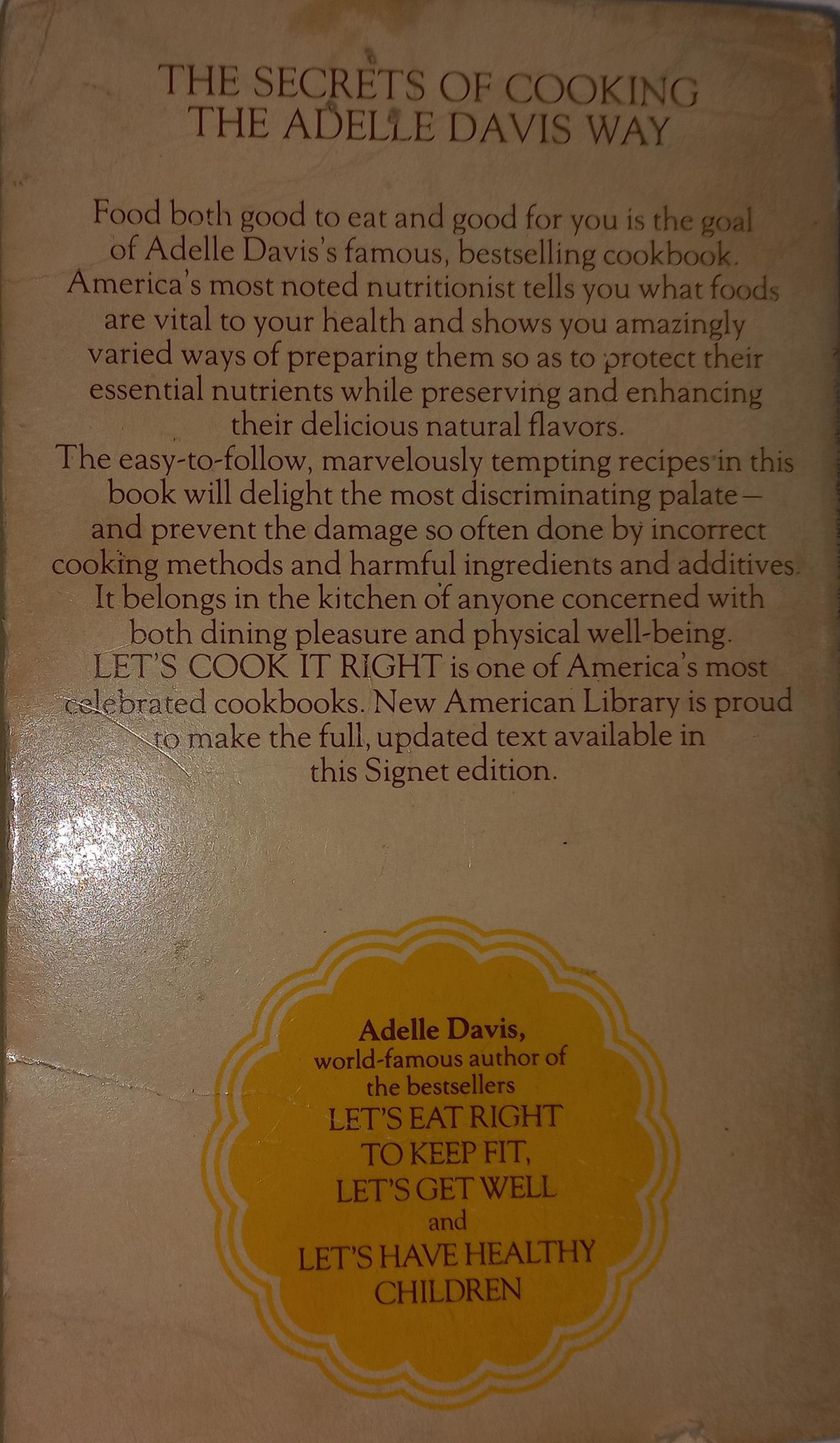 Let's Cook It Right, Adelle Davis