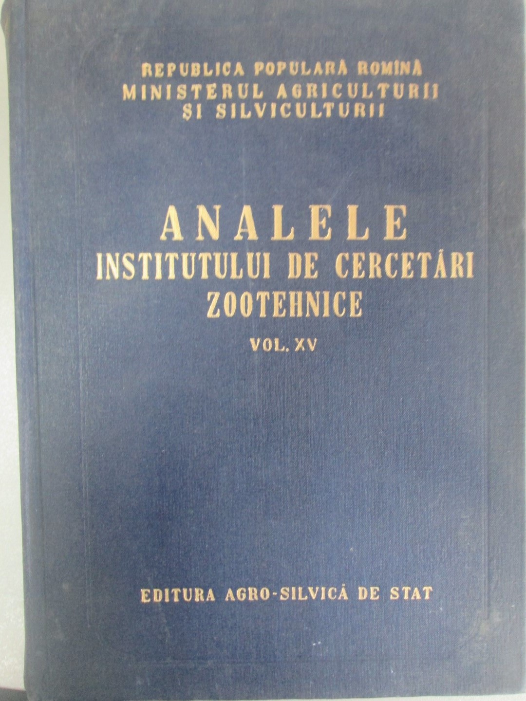 Analele institutului de cercetari zootehnice. Vol XV, 